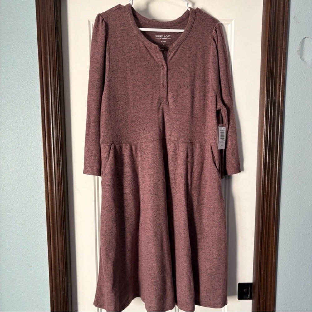 Blush Long-Sleeve Sweater Dress